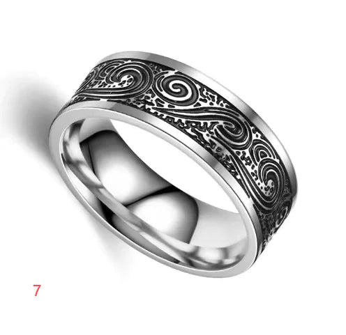 Ring „Grevan“ – Herrenring aus Titanstahl im Retro-Geometrie-Design