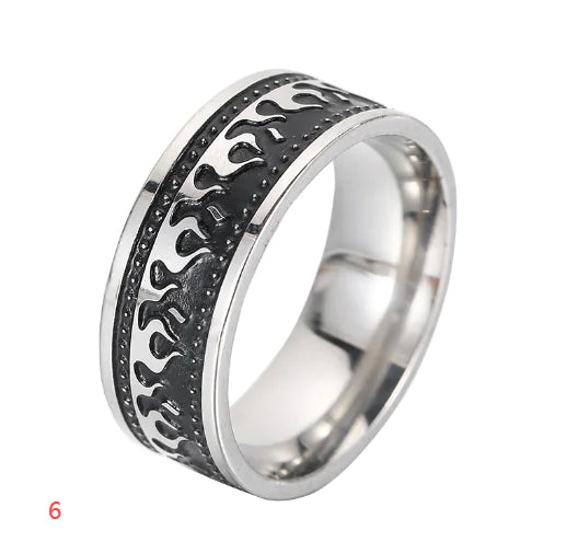 Ring „Grevan“ – Herrenring aus Titanstahl im Retro-Geometrie-Design
