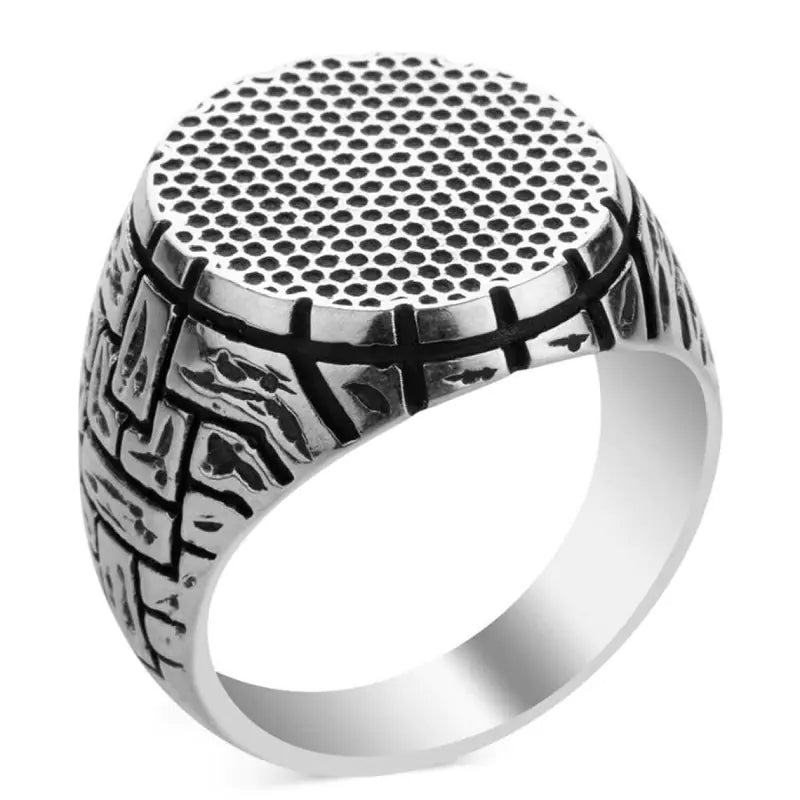 Ring „Davor“ – Vintage Herrenring mit Gravur in Antik-Silber